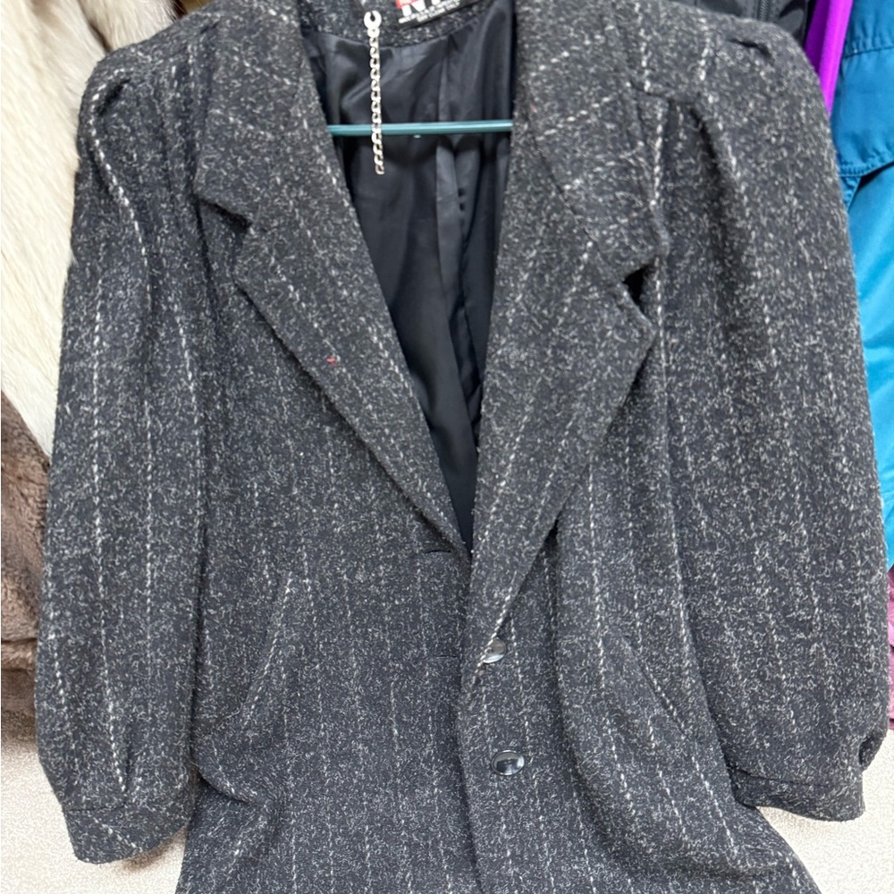 Elegant Black Tweed Women's Jacket